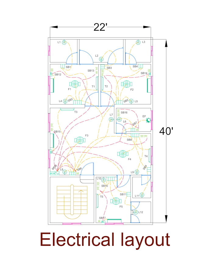 Make perfect autocad electrical wiring design by Majedmdiftekhar | Fiverr