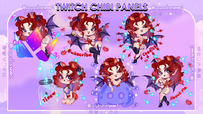 make chibi style twitch panels