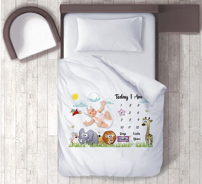 design adorable custom milestone blankets for babies