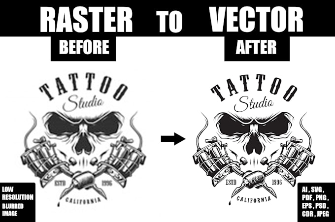 convert raster to vector logo images in high resolution ai, png, svg, PDF