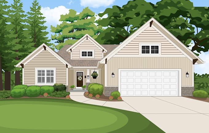 Create house and building into vector art by Wardaxxi | Fiverr