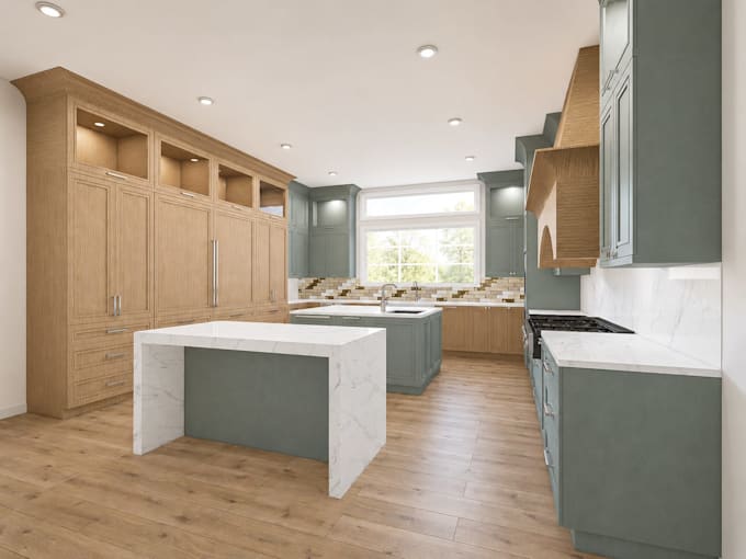 design your kitchen, wardrobe floor layout and 3d rendering
