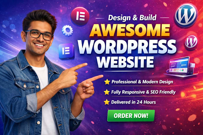 Design and build awesome wordpress website using elementor in 24 hours ...