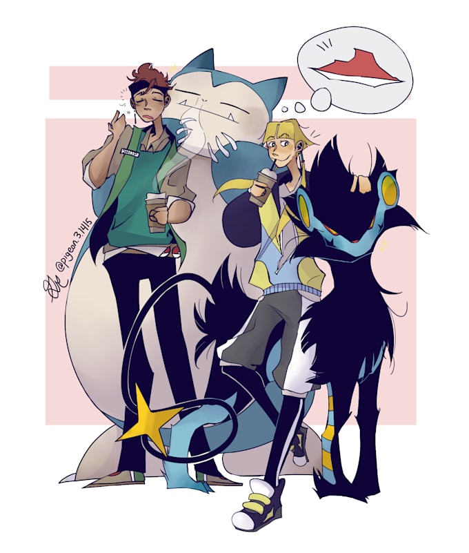 Big Deals! I will draw you as a pokemon trainer  for $35