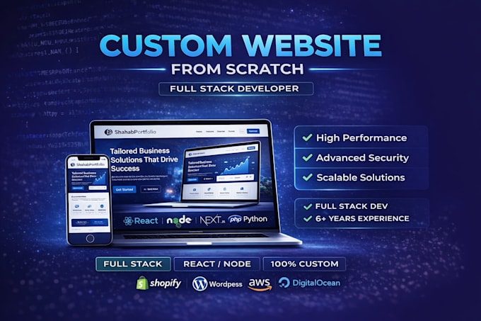 develop a custom ai website as a full stack developer, frontend developer