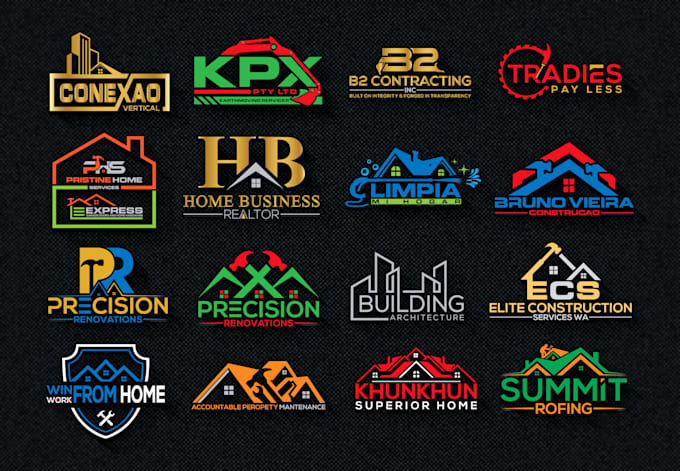 design real estate construction property and painting logo design