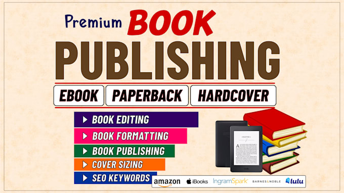 format and publish your ebook, paperback book on amazon and ingramspark