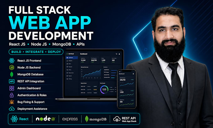 build full stack web app, react js frontend and node js backend