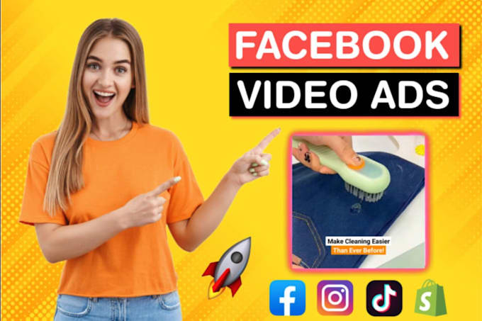 create shopify dropshipping video ads, facebook video ads and tiktok product ads