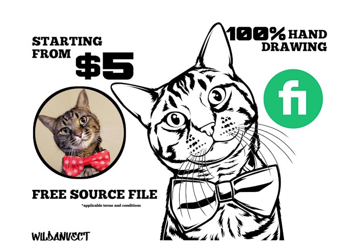 draw your cat,dog,and pet animal line art in 3 hours