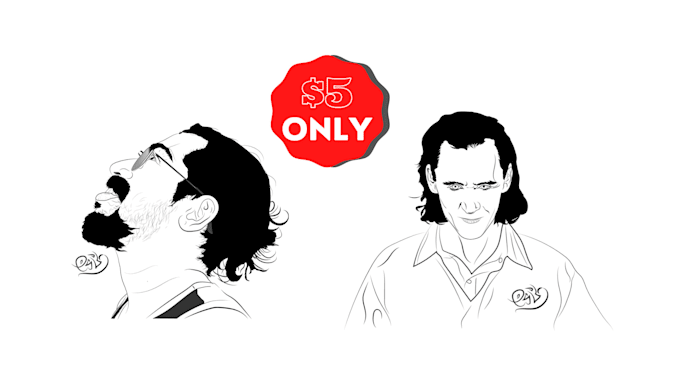 draw line art portraits