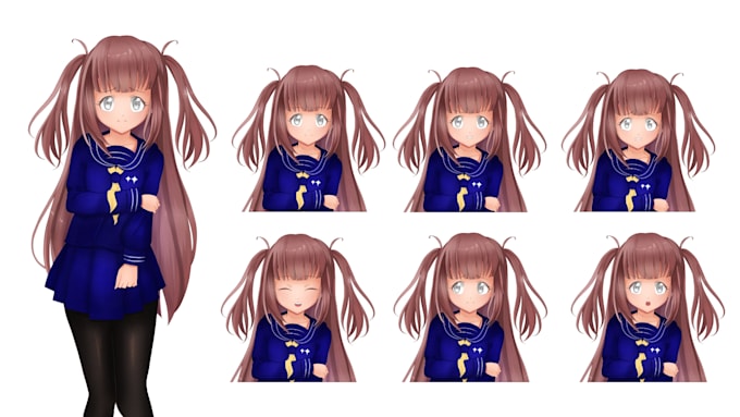 draw anime female sprites for your visual novels