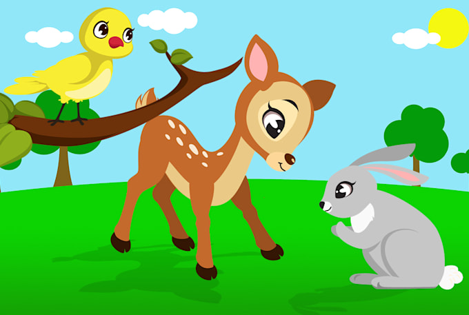 draw simple and cute children book illustrations