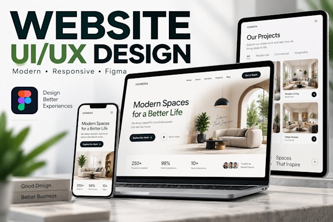 design a modern website UI UX in figma