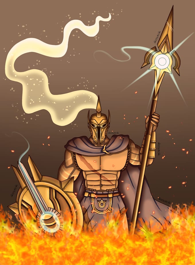 draw your armored character in detail