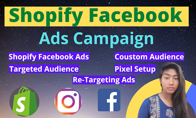 create shopify facebook ads campaign and instagram ads campaign