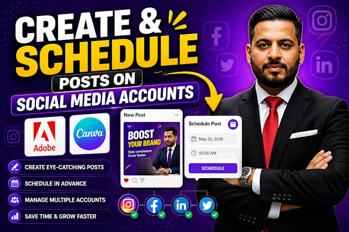 create and schedule posts on social media accounts