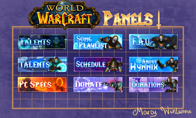 create world of warcraft panels with your character