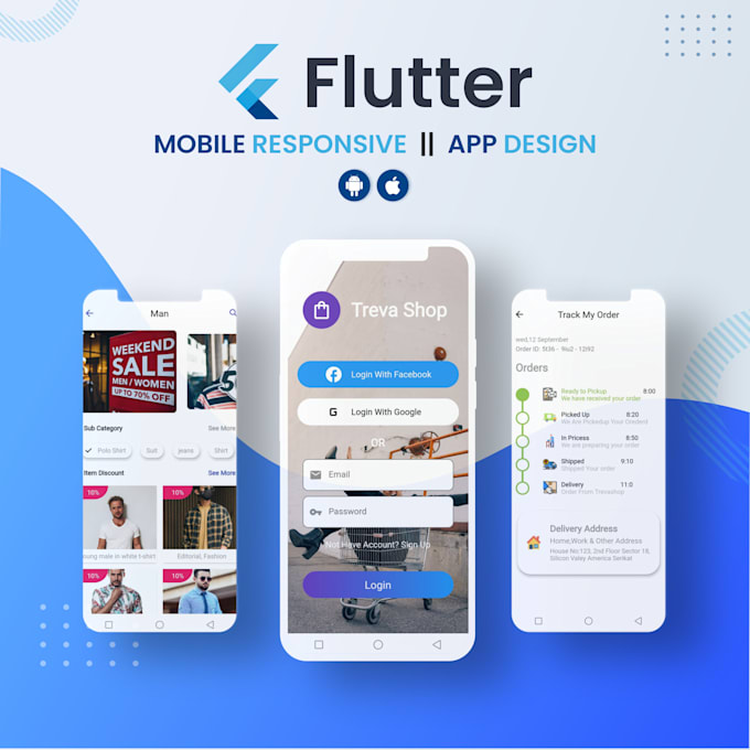 Design responsive app in flutter by Bhagwatipatel | Fiverr