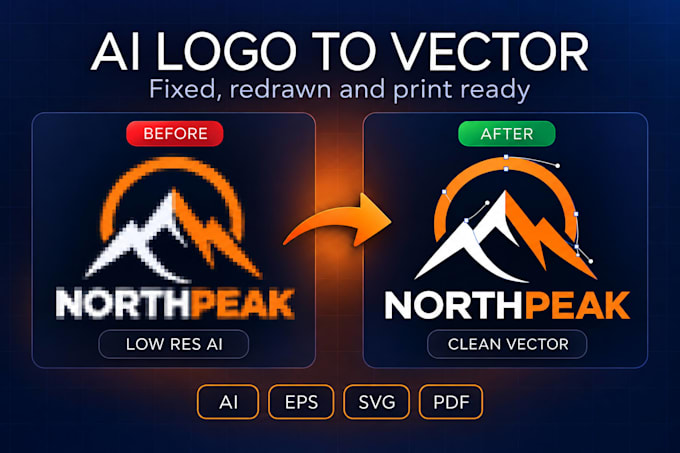 redesign, fix or vectorize your ai logo