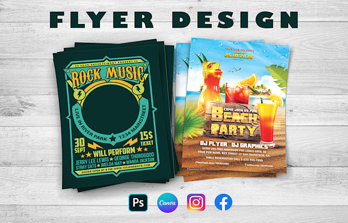 design motion flyers, church, club, sports, and event poster