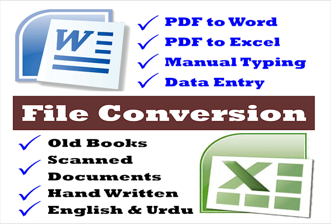 file conversion, PDF to word, PDF to excel, manual typing