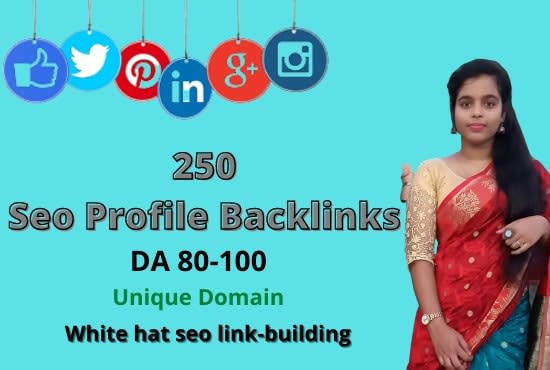 I will create 250 SEO profile backlinks from up to da 90 site