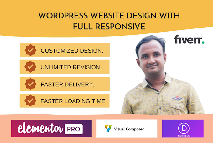 build your unique wordpress website with fully responsive