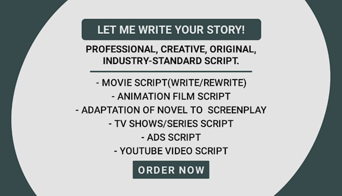 do screenwriting for a screenplay or movie script