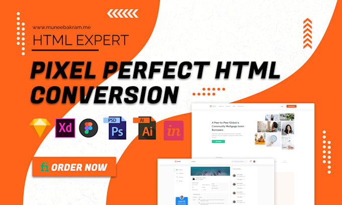 convert figma to html, xd to html, psd to html pixel perfect