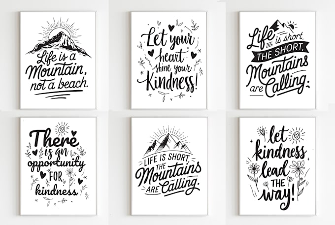 do typography design, wall art , hand lettering quote and phrase anything design