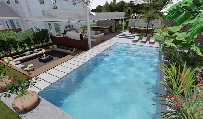 modern landscape design and modeling