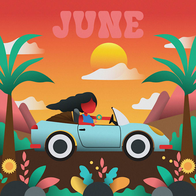 make unique flat design for album cover