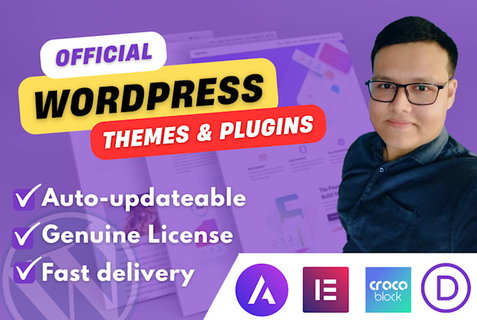 install elementor pro astra pro divi crocoblock licensed plugin