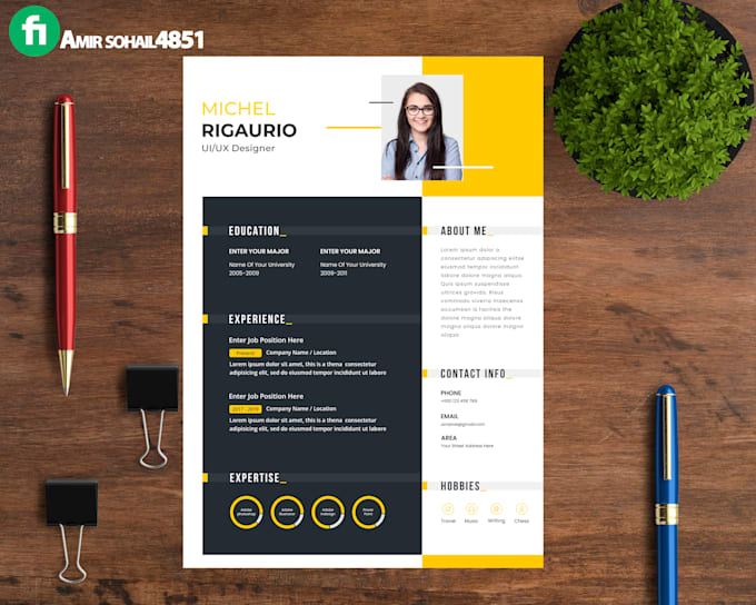 build minimalist infographic resume and cover letter
