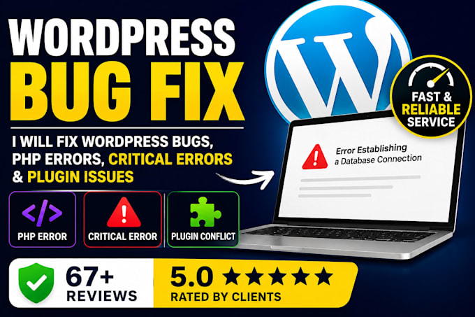 fix wordpress bugs, PHP errors, critical errors and plugin issues