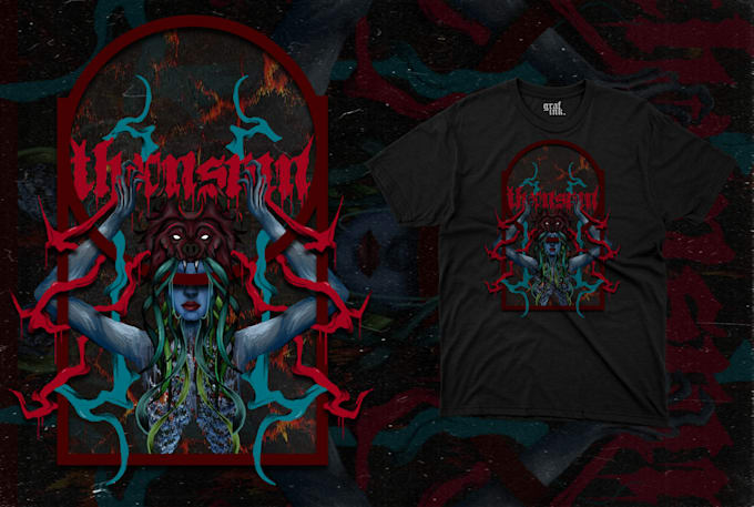 create a surrealism illustration for a tshirt