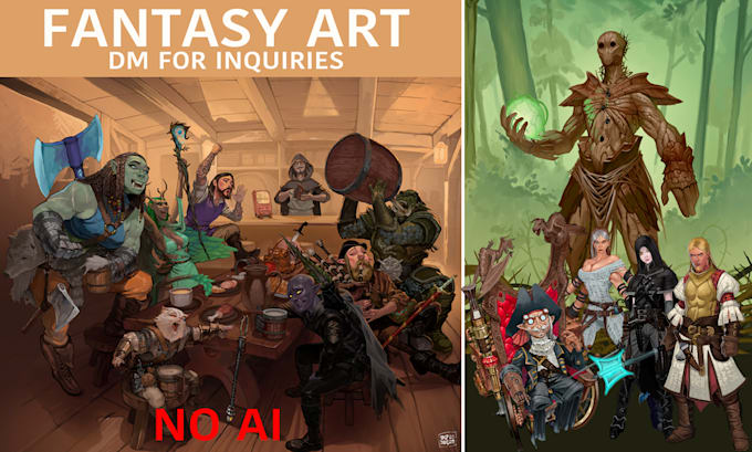 design character fantasy illustration for dnd party