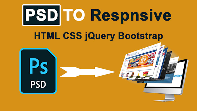 Convert psd responsive website with html css javascript bootstrap ...