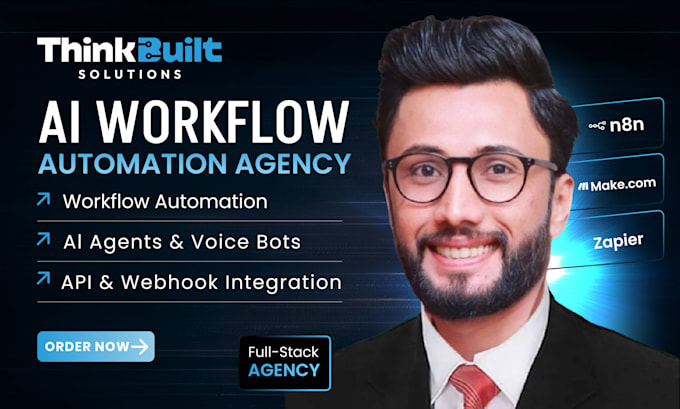 build n8n automation, n8n ai agent, and zapier or make com workflow automation
