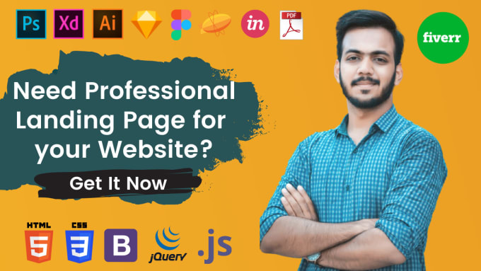 Create modern html landing page responsive design using html css ...