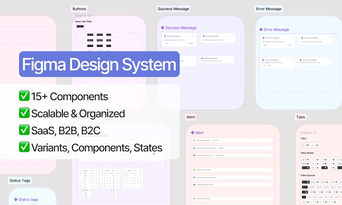 create scalable saas design systems, UI kits in figma