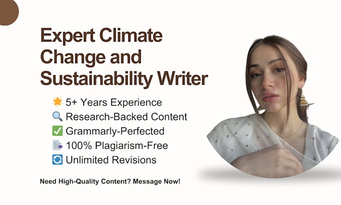 write expert climate change articles and sustainability blogs