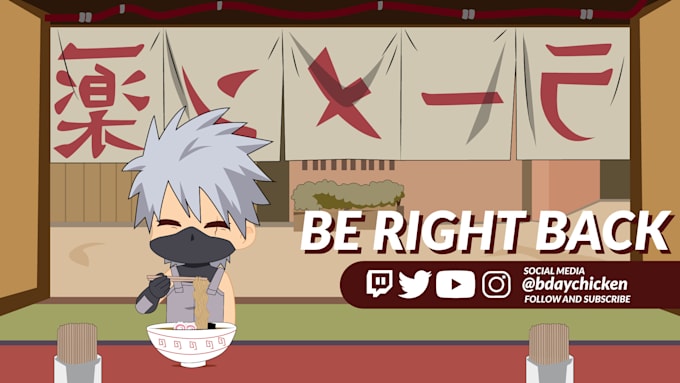 draw offline, brb or starting soon screens for twitch
