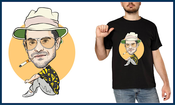 custom caricature t shirt design