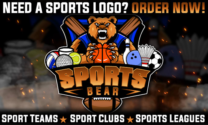 design sports team logo for league, events, tournament, championship and other