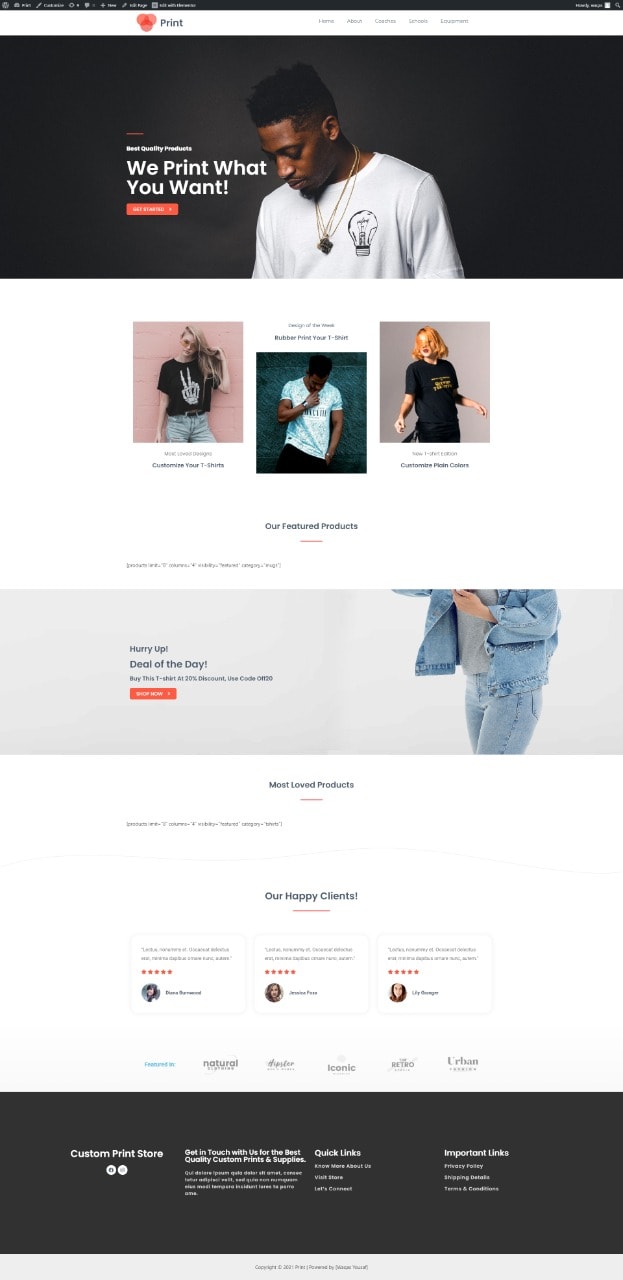 design an optimized, responsive, elegant wordpress website