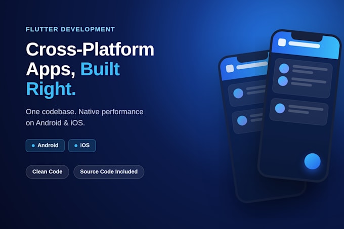 develop a professional flutter app for android and ios