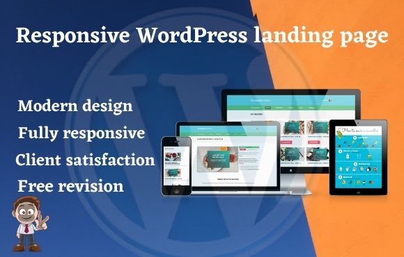 create modern wordpress landing page, squeeze page, one page website