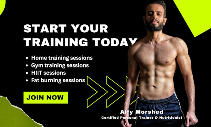 be your virtual online personal trainer in live sessions